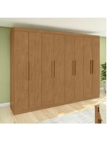 Guarda-roupa Casal Easy Slim 8 Portas Amendoa Clean