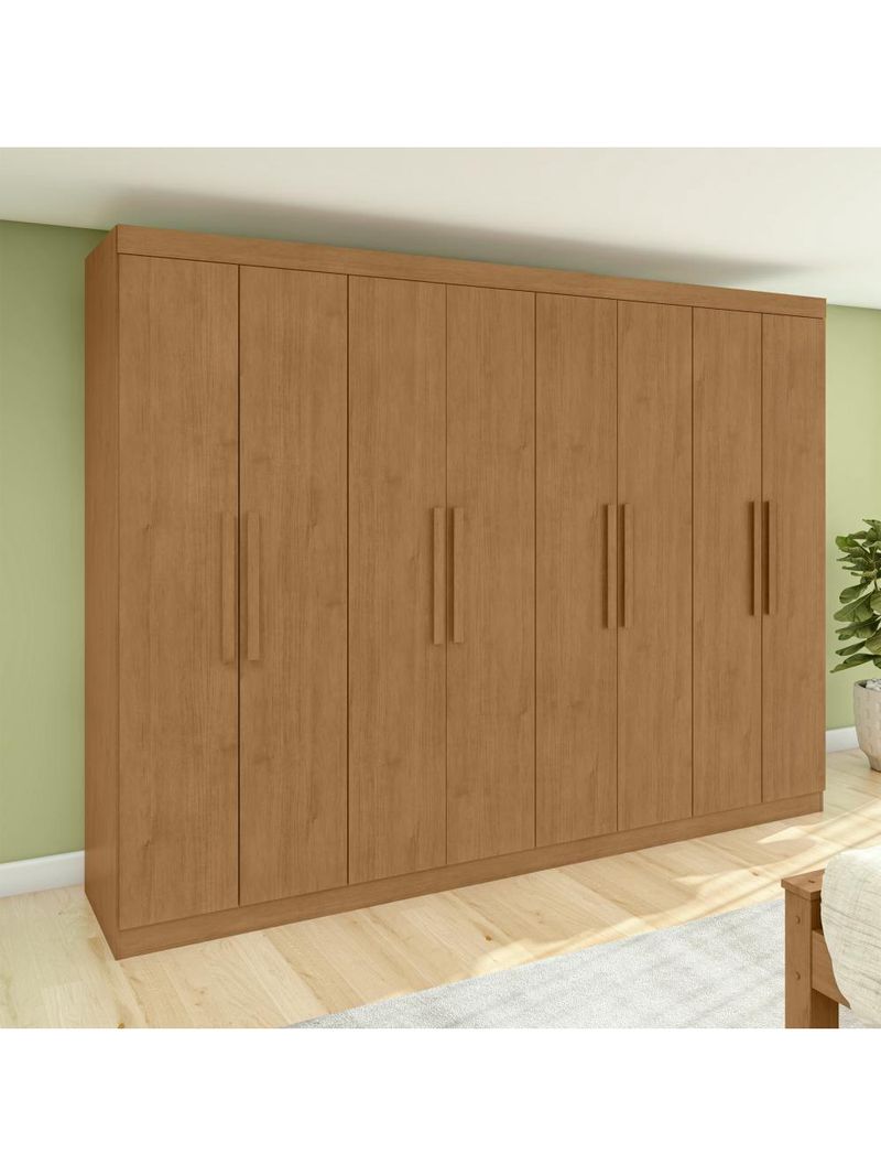 Guarda-roupa Casal Easy Slim 8 Portas Amendoa Clean