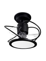Ventilador De Teto Treviso Preto Fosco Confort Led Ctrl Rem