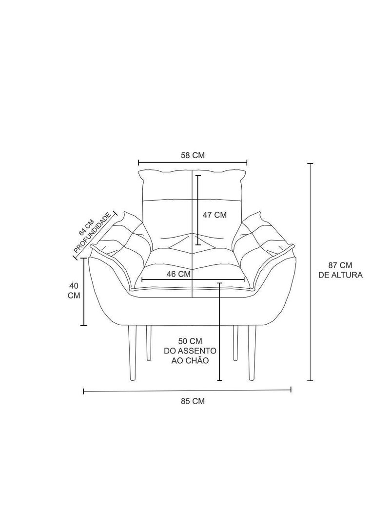 Kit Namoradeira + 2 Poltronas Opala preta