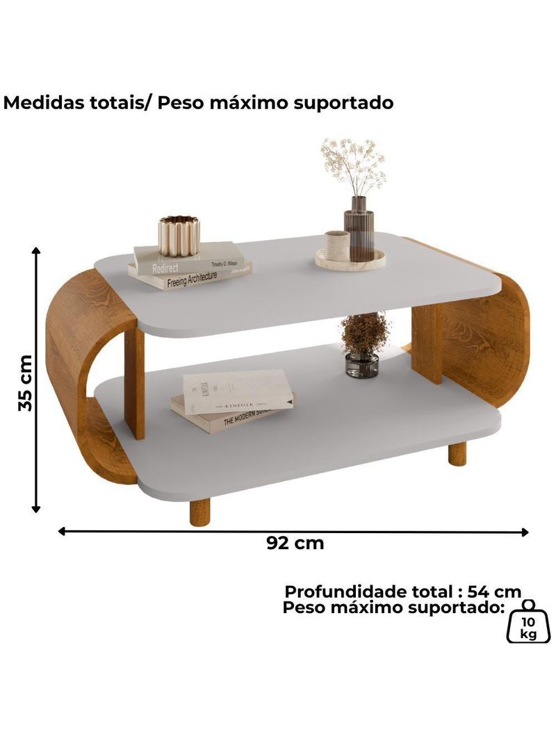 Mesa De Centro Organica Floripa 92 Cm Bechara Off White Cinamomo
