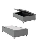 Cama Box com Baú Solteiro 0,88m com 41cm de Altura Prince Cinza