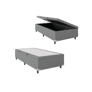 Cama Box com Baú Solteiro 0,88m com 41cm de Altura Prince Cinza