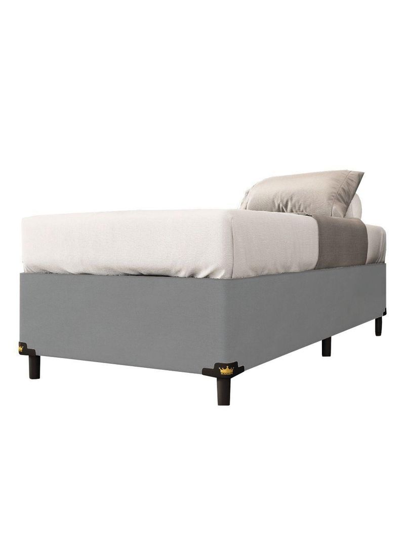 Cama Box Solteiro 0,88m com 38cm de Altura Suede Prince Cinza