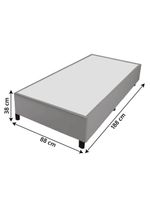 Cama Box Solteiro 0,88m com 38cm de Altura Suede Prince Cinza