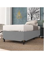 Cama Box Solteiro 0,88m com 38cm de Altura Suede Prince Cinza