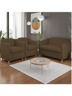 Kit 02 Poltronas Reforçada Clinica + Namoradeira Consultório Cor:marrom