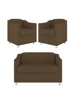 Kit 02 Poltronas Reforçada Clinica + Namoradeira Consultório Cor:marrom