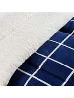 Coberdrom Sherpa E Flannel Austin Solteiro Manta 150g 01 Peça - Marinho