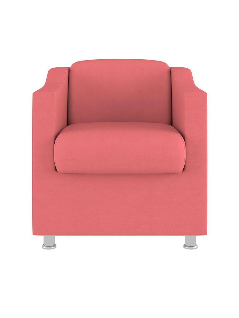 Kit 02 Poltronas Reforçada Clinica + Namoradeira Suede Tilla Cor:rosa