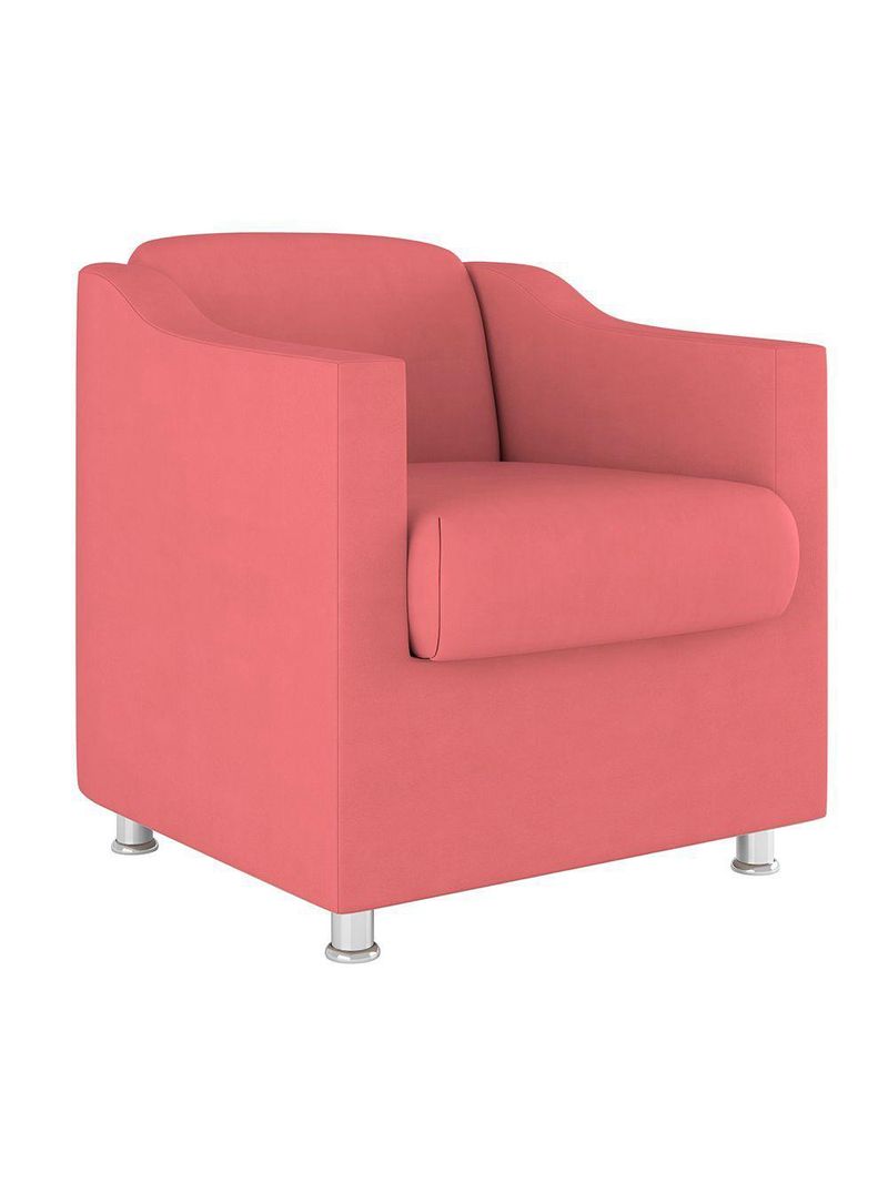 Kit 02 Poltronas Reforçada Clinica + Namoradeira Suede Tilla Cor:rosa