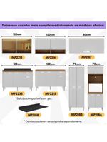 Balcão de Cozinha Gabinete para Pia 120cm Paris Multimóveis MP2215 - Rustic/Branco