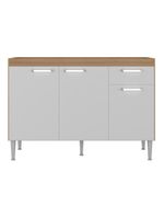Balcão de Cozinha Gabinete para Pia 120cm Paris Multimóveis MP2215 - Rustic/Branco