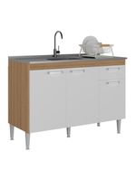 Balcão de Cozinha Gabinete para Pia 120cm Paris Multimóveis MP2215 - Rustic/Branco