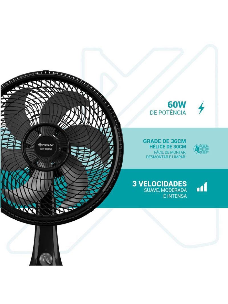 Ventilador Prime Air 36cm Maxx Force 6 pás 60W AVTE300 - 220V