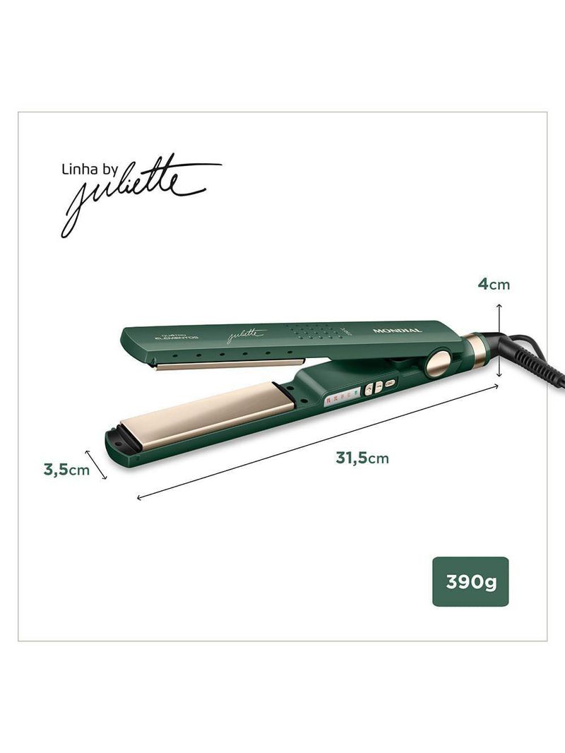 Prancha Alisadora By Juliette Mondial Verde Oliva 60W Bivolt