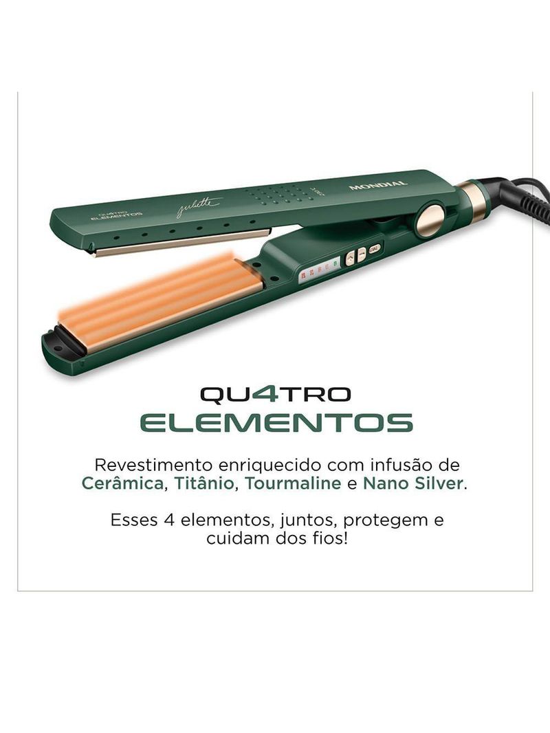 Prancha Alisadora By Juliette Mondial Verde Oliva 60W Bivolt