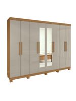 Guarda-roupa Casal Easy 8P E Pés Amendoa Off White