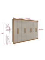 Guarda-roupa Casal Easy 8P E Pés Amendoa Off White