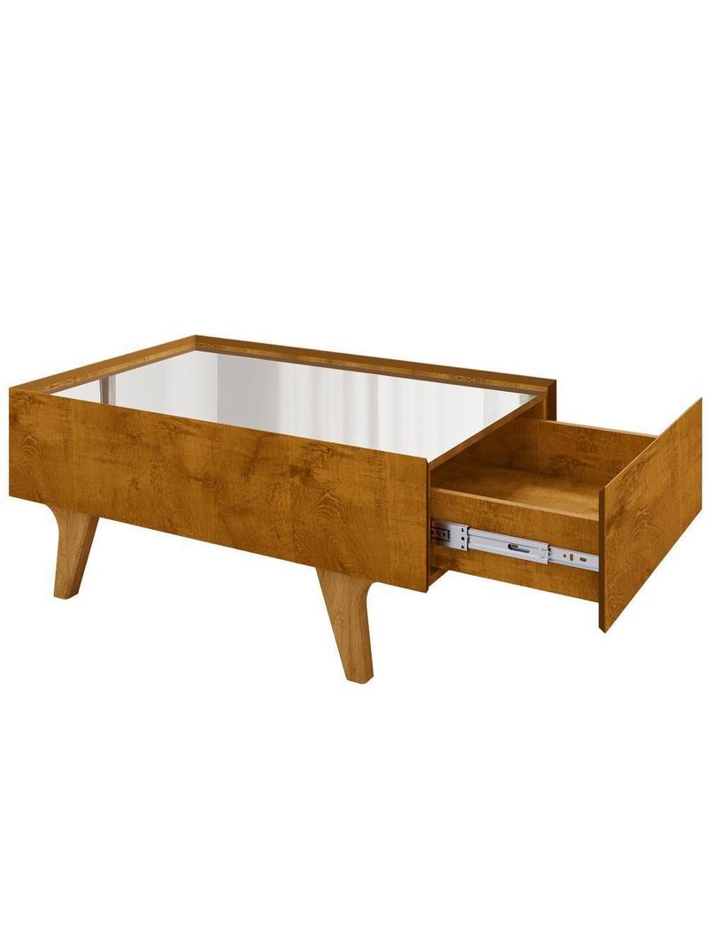 Mesa De Centro Com Espelho 1 Gaveta Sena 90 Cm Bechara Cinamomo