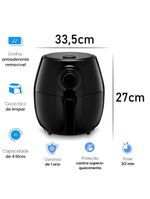 Fritadeira Elétrica Elgin Quick Fryer 4 Litros Preta 1350W 127V