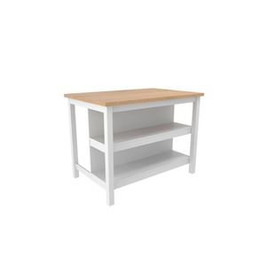 Ilha Cozinha Ditália 2 Prateleiras Branco Cd-1019