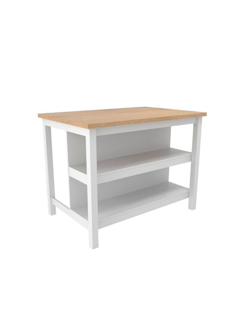 Ilha Cozinha Ditália 2 Prateleiras Branco Cd-1019