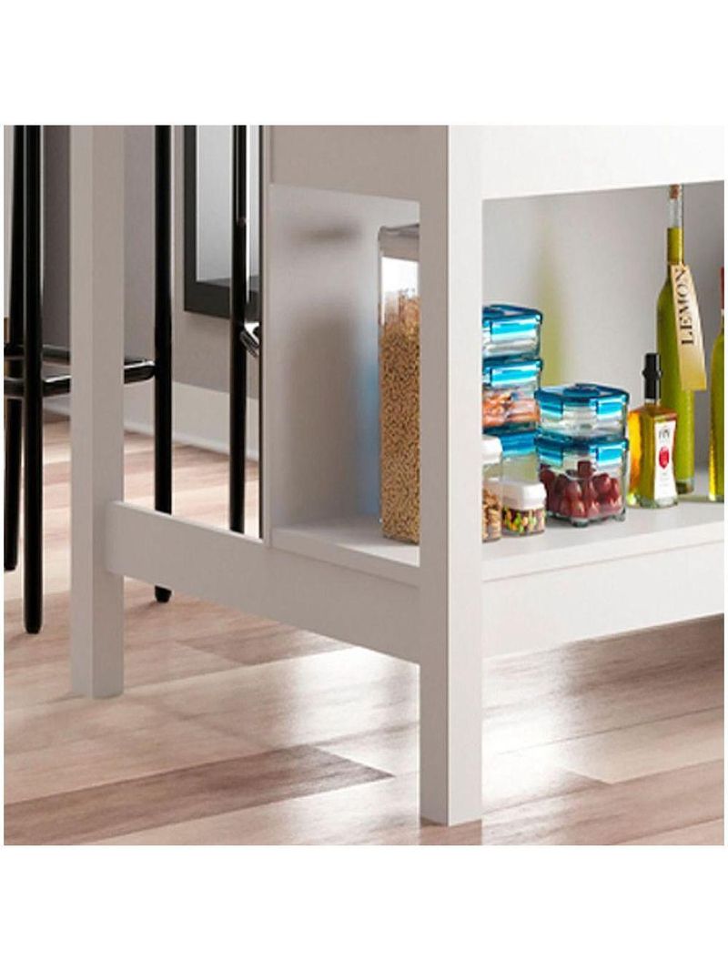 Ilha Cozinha Ditália 2 Prateleiras Branco Cd-1019