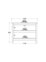 Ilha Cozinha Ditália 2 Prateleiras Branco Cd-1019