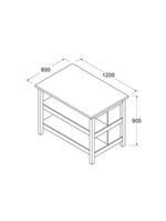 Ilha Cozinha Ditália 2 Prateleiras Branco Cd-1019