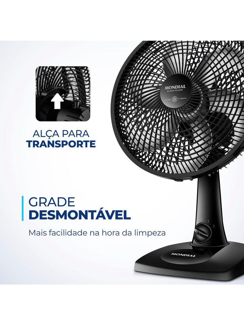 Ventilador De Mesa Mondial 06 Pás Vsp-30-b 127v/60hz