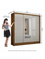 Guarda Roupa Fortaleza 3 Portas Espelho Freijó OffWhite