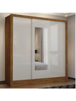 Guarda Roupa Fortaleza 3 Portas Espelho Freijó OffWhite