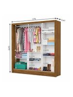 Guarda Roupa Fortaleza 3 Portas Espelho Freijó OffWhite