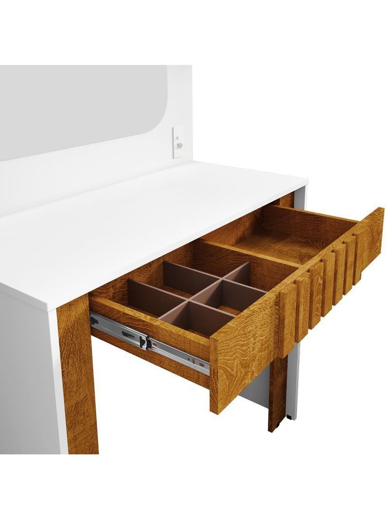 Penteadeira Espelho Camarim Rouge 90 Cm Bechara Branco Naturalle