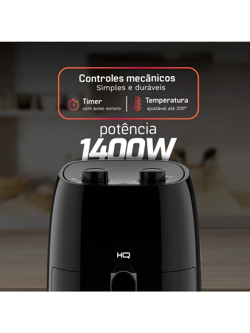 Fritadeira Sem óleo Airfryer HQ Preto 4,8L HQ-AF48LMP 220V