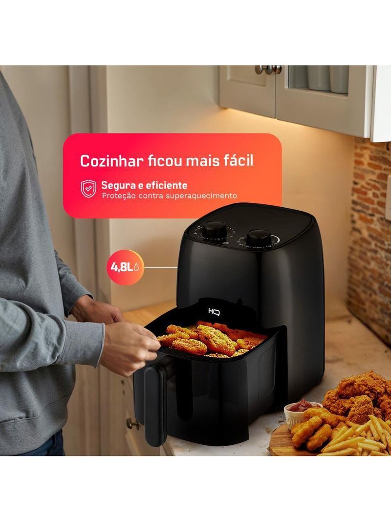 Fritadeira Sem óleo Airfryer HQ Preto 4,8L HQ-AF48LMP 220V