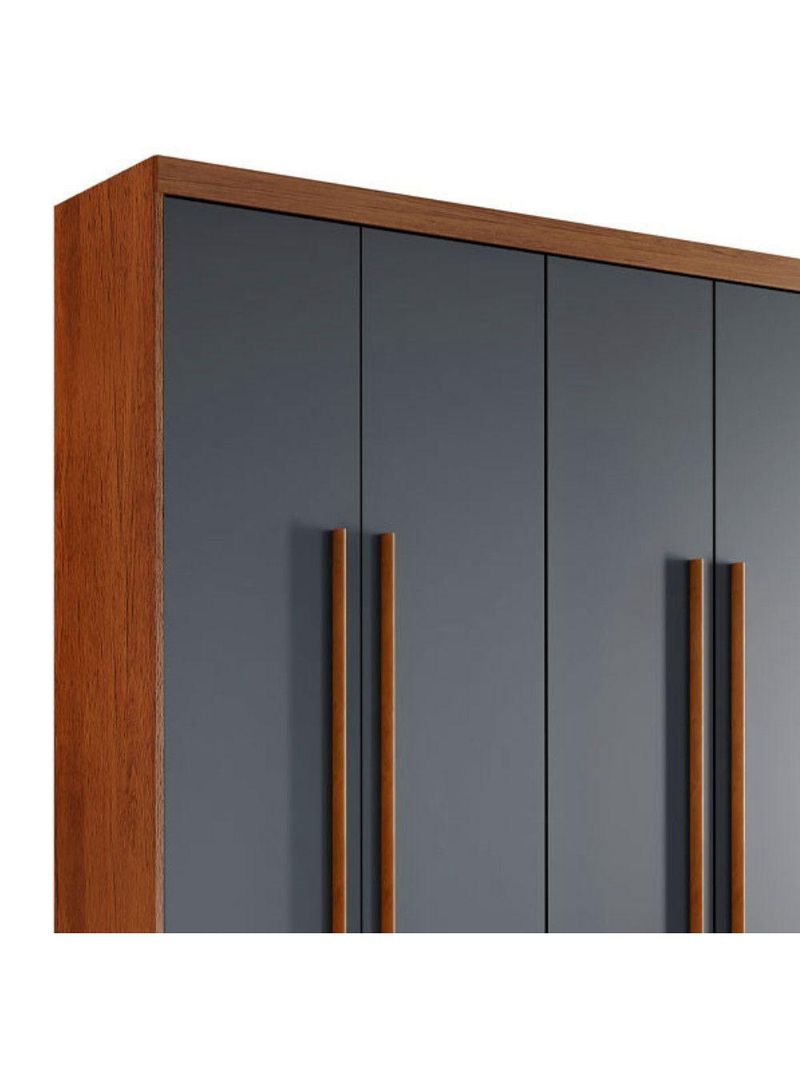 Guarda Roupa Casal Heros 6 Portas com Pés - Moderna Imbuia com Grafite