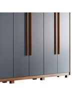 Guarda Roupa Casal Heros 6 Portas com Pés - Moderna Imbuia com Grafite
