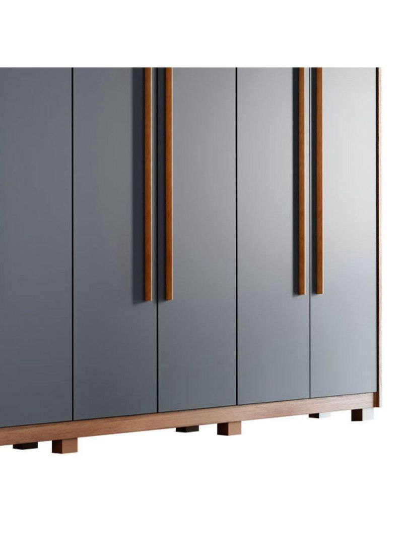 Guarda Roupa Casal Heros 6 Portas com Pés - Moderna Imbuia com Grafite