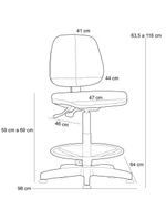 Cadeira Caixa Alta Giratória Job L02 Couro Sintético Preto