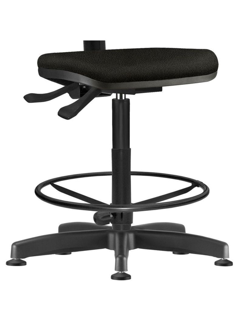 Cadeira Caixa Alta Giratória Job L02 Couro Sintético Preto