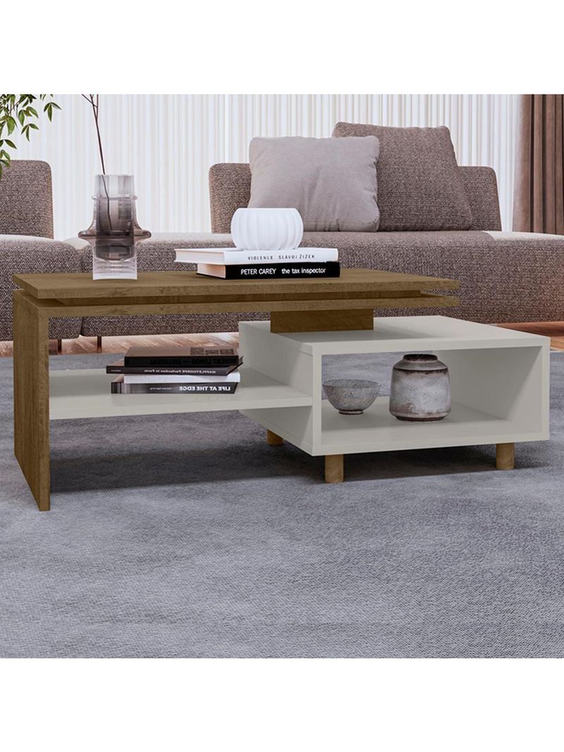Mesa de Centro para Sala Lima 90 cm Bechara Off White Naturalle