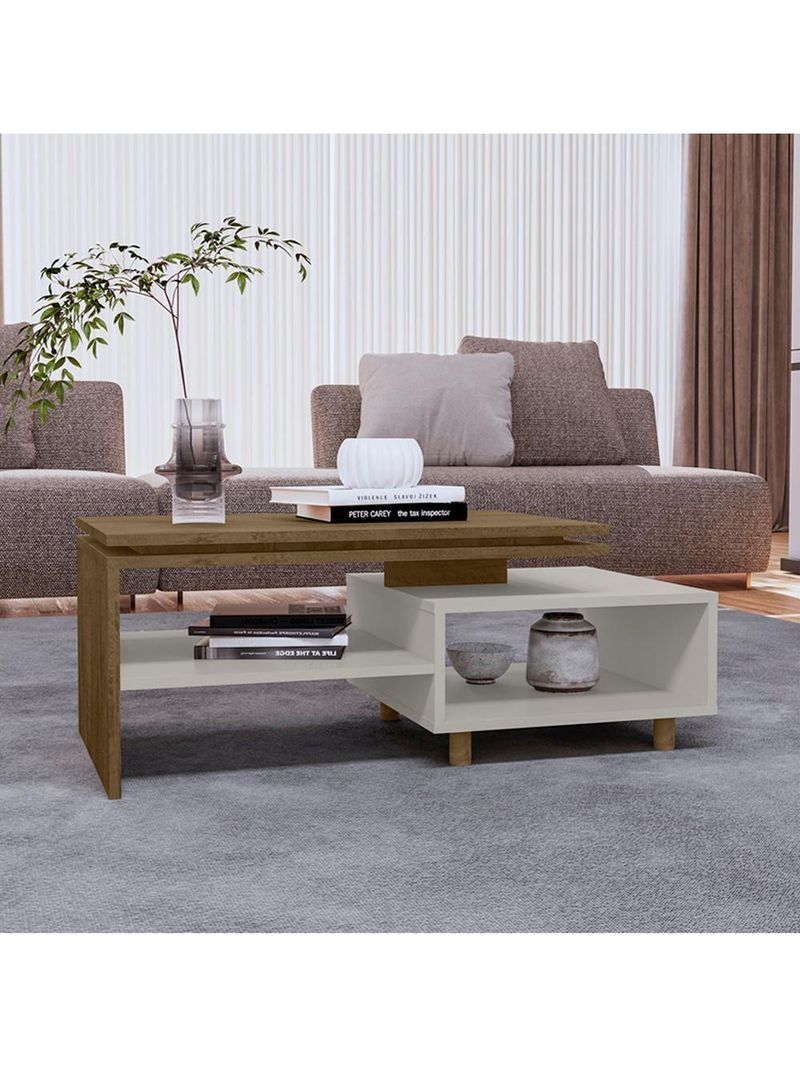 Mesa de Centro para Sala Lima 90 cm Bechara Off White Naturalle