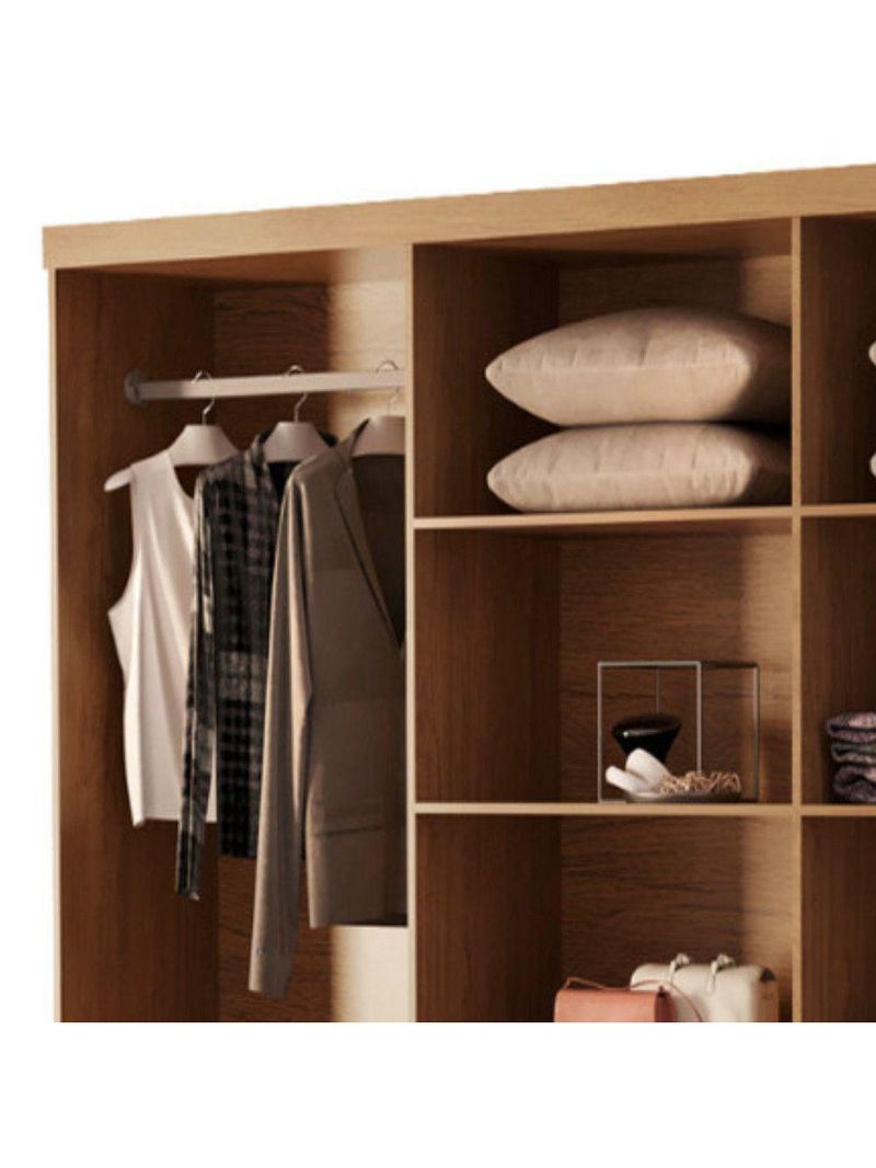 Guarda Roupa Casal Heros Com 8 Portas E 4 Gavetas Moderna Naturalle/off White