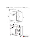 Balcão Multimóveis Para Forno e Micro-ondas Branco Ref2358 Branco Premium