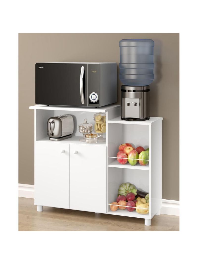 Balcão Multimóveis Para Forno e Micro-ondas Branco Ref2358 Branco Premium
