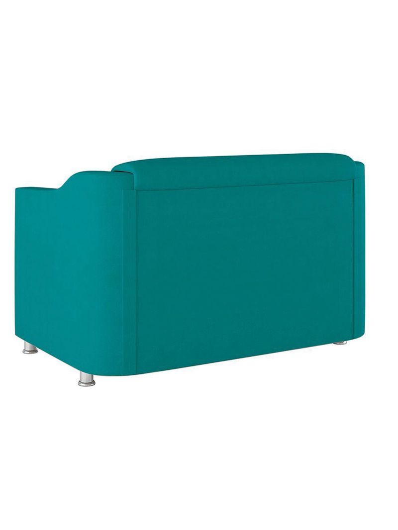 Kit 02 Poltronas Reforçada Clinica + Namoradeira Suede Tilla Cor:azul Turquesa
