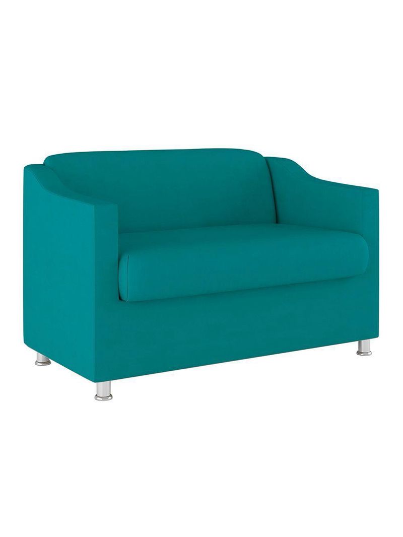 Kit 02 Poltronas Reforçada Clinica + Namoradeira Suede Tilla Cor:azul Turquesa