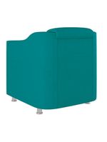 Kit 02 Poltronas Reforçada Clinica + Namoradeira Suede Tilla Cor:azul Turquesa